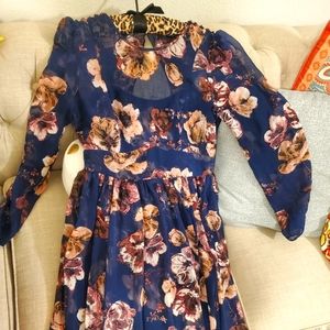 Free People Floral Chiffon Maxi Dress